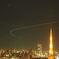 星と飛行機と夜景