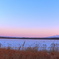夕景の斜里岳