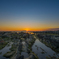 奇岩と夕日