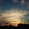 夕日と青空