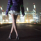 工場夜景と美しいひざ裏