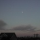 朝焼け空の月