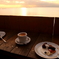 カフェで夕日でも
