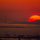 大橋に沈む夕日