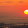 明石に沈む夕日