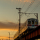 夕焼けと電車