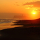 夕日の海