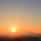 岩木山と夕日