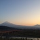 朝陽を浴びる富士山