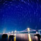 瀬戸大橋ライトアップと星の日周運動