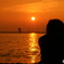 海岸の夕日