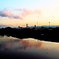 夕陽に映える我が町風景