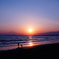 砂浜の夕暮れ