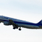 Taking off.