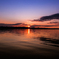 網走湖畔の夕陽