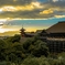 京都清水寺の夕陽