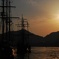 帆船と夕焼け