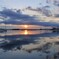 夕陽と流れる雲