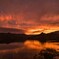 福島　田子倉湖の夕日