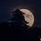 岐阜城にかかる名月