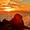 烏帽子岩夕景