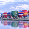 嘉瀬川河川敷で離陸を待つフェスタ気球