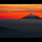 夕暮れの富士山