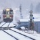 小雪の中を