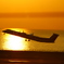 夕日と飛行機