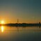 夕日と白鳥