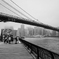 霧のマンハッタンとブリックリンブリッジ