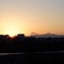 夕日と富士山