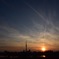 都会の夕暮れ