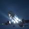 夜の飛行機