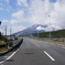 雪化粧の桜島 ー国道２２０号牛根大橋ー