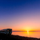 夕焼け色に染まる海