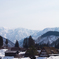 雪の残る五箇山