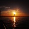 ろうそく島と夕陽