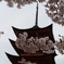 厳島神社、五重塔と桜。