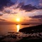 夕陽に染まる棚田