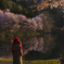 中綱湖の桜 with J