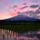 朝焼け空と富士山