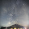 Milky way hanging to Mt. Fuji.