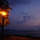 夕日の沈んだ宍道湖にて