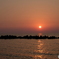 夕景と水鳥