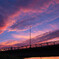 花火前　夕日