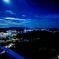 稲佐山の夜景と月と星