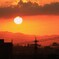 街の夕焼け