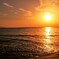江口浜より望む夕日