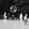 Soap bubble black and white